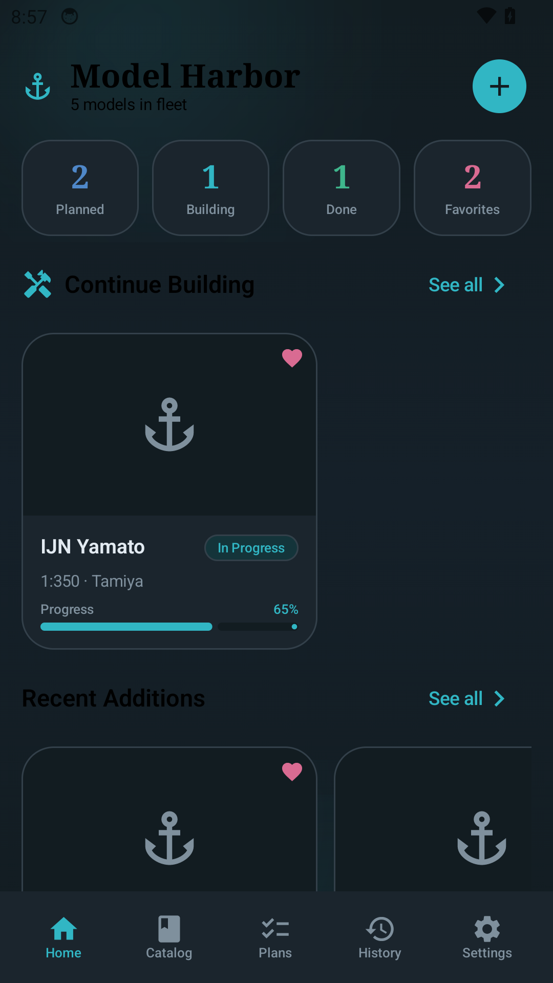 Model Harbor home screen